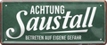 4252024238662		 ''Achtung Saustall'' Schilderstore24 Blechschilder sind perfekt als Geschenk zu Weihnachten, Geburtstage, Feiern, Partys, Grillabende, Namenstag, Feiertag, Mädelsabend, Hochzeit. Jederzeit stilvoll im Wohnzimmer, Partykeller, Garage, Praxis, Büro, Café, Hauseingang Küche Haushalt Willkommen Eigenheim heim essen haus kochen herzlich Zuhause putzen