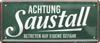 4252024238662		 ''Achtung Saustall'' Schilderstore24 Blechschilder sind perfekt als Geschenk zu Weihnachten, Geburtstage, Feiern, Partys, Grillabende, Namenstag, Feiertag, Mädelsabend, Hochzeit. Jederzeit stilvoll im Wohnzimmer, Partykeller, Garage, Praxis, Büro, Café, Hauseingang Küche Haushalt Willkommen Eigenheim heim essen haus kochen herzlich Zuhause putzen