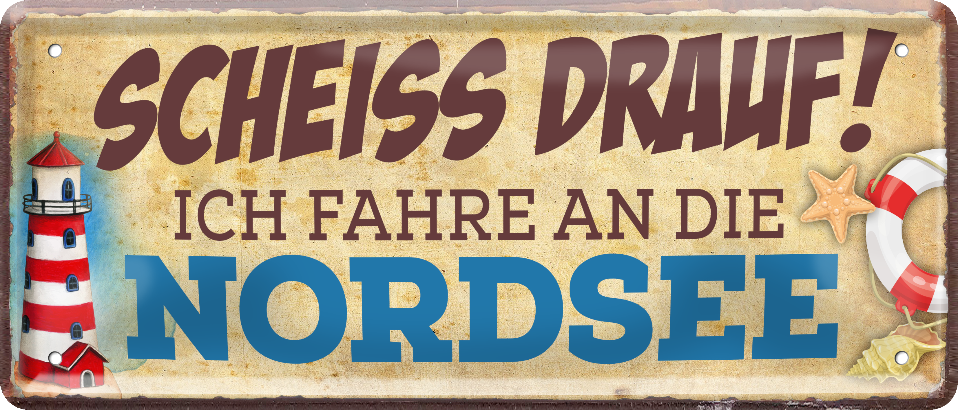 4252024239188		 ''Scheiss drauf! Ich fahre an die Nordsee'' Schilderstore24 Blechschilder sind perfekt als Geschenk zu Weihnachten, Geburtstage, Feiern, Partys, Grillabende, Namenstag, Feiertag, Mädelsabend, Hochzeit. Jederzeit stilvoll im Wohnzimmer, Partykeller, Garage, Praxis, Büro, Café, Hauseingang Sarkasmus Ironie Funny Schwarzer Humor faul dumm fun rente lästern teufel