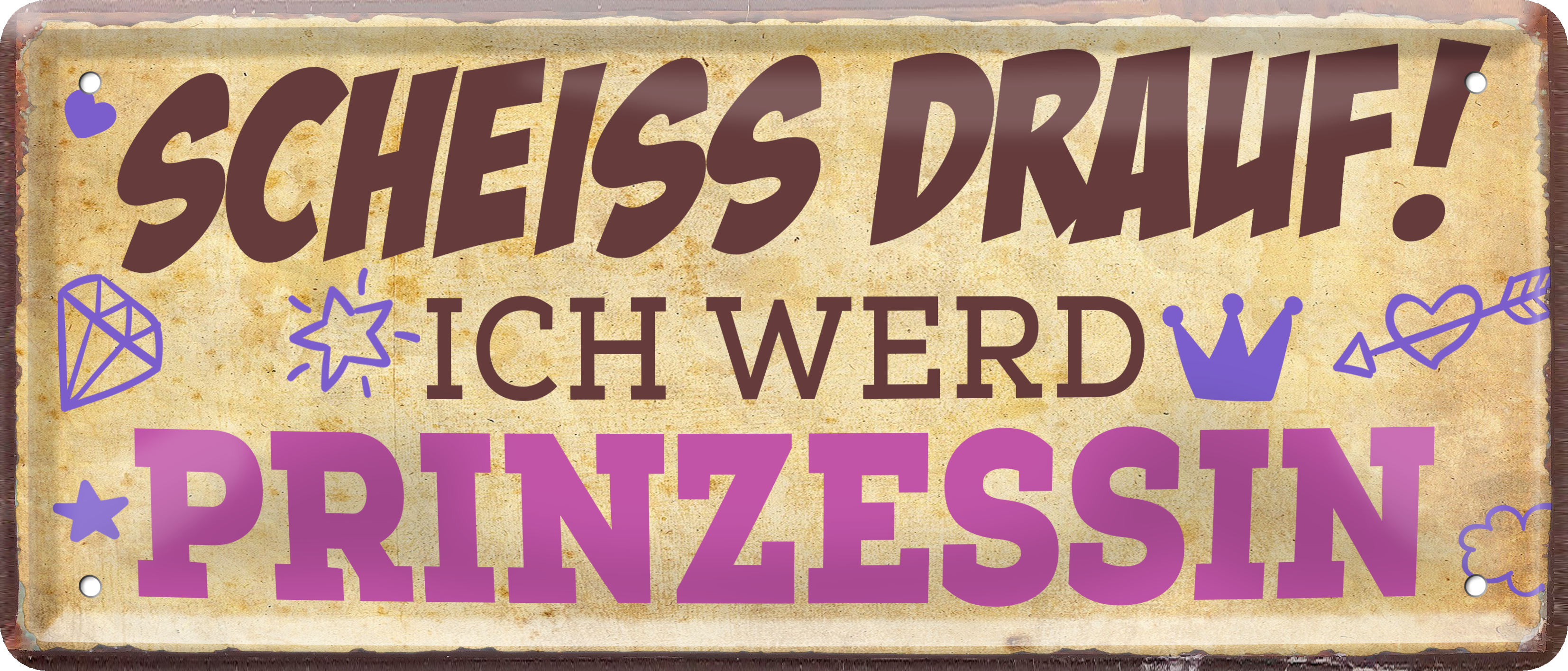 4252024239126		 ''Scheiss Drauf! Ich werd Prinzessin'' Schilderstore24 Blechschilder sind perfekt als Geschenk zu Weihnachten, Geburtstage, Feiern, Partys, Grillabende, Namenstag, Feiertag, Mädelsabend, Hochzeit. Jederzeit stilvoll im Wohnzimmer, Partykeller, Garage, Praxis, Büro, Café, Hauseingang Sex Anzüglich Zweideutig Romantik Brüste sinnlich schnulzig romantisch versaut pinup
