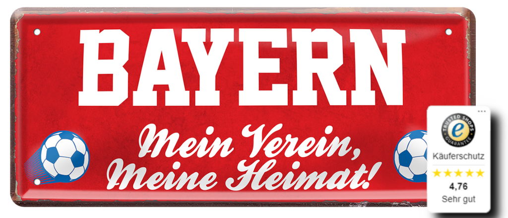 Blechschilder ''Fußball 3 von 5'' Dortmund Freiburg Köln Mönchengladbach Pauli uvm  28x12cm