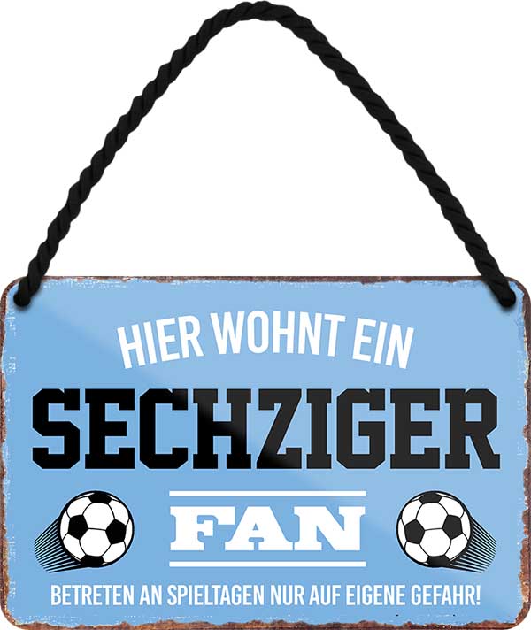 4252024203615 Schilderstore24 	Schilderstore24 Blechschilder sind perfekt als Geschenk zu Weihnachten, Geburtstage, Feiern, Partys, Grillabende, Namenstag, Feiertag, Mädelsabend, Hochzeit. Jederzeit stilvoll im Wohnzimmer, Partykeller, Garage, Praxis, Büro, Café, Hauseingang Fußball Mannschaft Verein Bolzen Ball sport liga kicken stadion freizeit ''Sechziger Fan''		18x12cm
