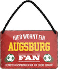 4252024203233 Schilderstore24 	Schilderstore24 Blechschilder sind perfekt als Geschenk zu Weihnachten, Geburtstage, Feiern, Partys, Grillabende, Namenstag, Feiertag, Mädelsabend, Hochzeit. Jederzeit stilvoll im Wohnzimmer, Partykeller, Garage, Praxis, Büro, Café, Hauseingang Fußball Mannschaft Verein Bolzen Ball sport liga kicken stadion freizeit ''Augsburg Fan''		18x12cm