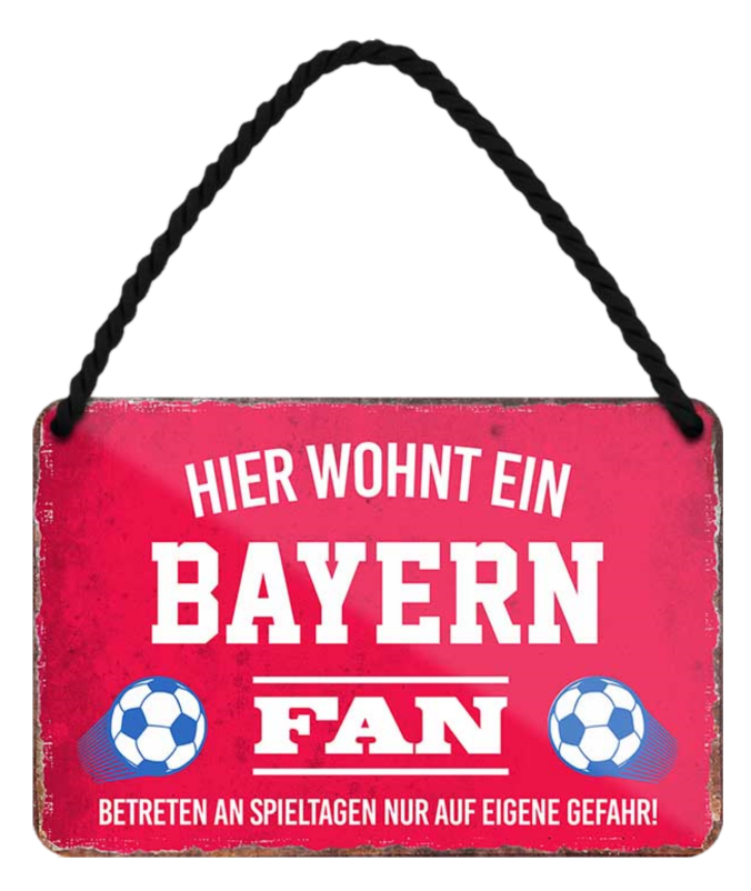 4252024203240	Schilderstore24 Blechschilder sind perfekt als Geschenk zu Weihnachten, Geburtstage, Feiern, Partys, Grillabende, Namenstag, Feiertag, Mädelsabend, Hochzeit. Jederzeit stilvoll im Wohnzimmer, Partykeller, Garage, Praxis, Büro, Café, Hauseingang Fußball Mannschaft Verein Bolzen Ball sport liga kicken stadion freizeit Schilderstore24 	 ''Bayern Fan''