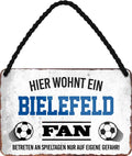 4252024203257 Schilderstore24 	Schilderstore24 Blechschilder sind perfekt als Geschenk zu Weihnachten, Geburtstage, Feiern, Partys, Grillabende, Namenstag, Feiertag, Mädelsabend, Hochzeit. Jederzeit stilvoll im Wohnzimmer, Partykeller, Garage, Praxis, Büro, Café, Hauseingang Fußball Mannschaft Verein Bolzen Ball sport liga kicken stadion freizeit ''Bielefeld Fan''		18x12cm
