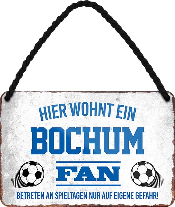 4252024203264 Schilderstore24 	Schilderstore24 Blechschilder sind perfekt als Geschenk zu Weihnachten, Geburtstage, Feiern, Partys, Grillabende, Namenstag, Feiertag, Mädelsabend, Hochzeit. Jederzeit stilvoll im Wohnzimmer, Partykeller, Garage, Praxis, Büro, Café, Hauseingang Fußball Mannschaft Verein Bolzen Ball sport liga kicken stadion freizeit ''Bochum Fan''		18x12cm