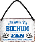 4252024203264 Schilderstore24 	Schilderstore24 Blechschilder sind perfekt als Geschenk zu Weihnachten, Geburtstage, Feiern, Partys, Grillabende, Namenstag, Feiertag, Mädelsabend, Hochzeit. Jederzeit stilvoll im Wohnzimmer, Partykeller, Garage, Praxis, Büro, Café, Hauseingang Fußball Mannschaft Verein Bolzen Ball sport liga kicken stadion freizeit ''Bochum Fan''		18x12cm