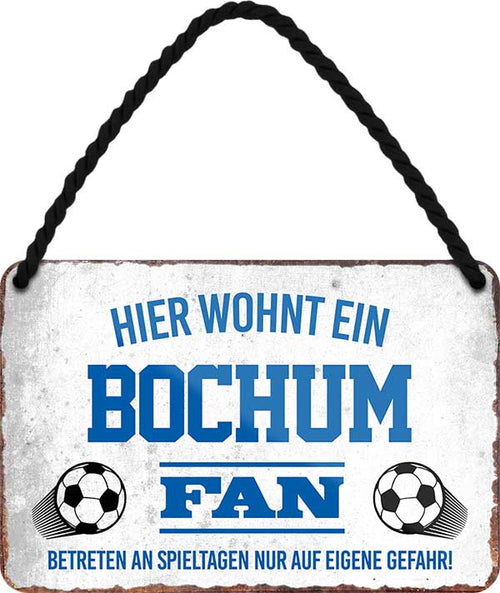 4252024203264 Schilderstore24 	Schilderstore24 Blechschilder sind perfekt als Geschenk zu Weihnachten, Geburtstage, Feiern, Partys, Grillabende, Namenstag, Feiertag, Mädelsabend, Hochzeit. Jederzeit stilvoll im Wohnzimmer, Partykeller, Garage, Praxis, Büro, Café, Hauseingang Fußball Mannschaft Verein Bolzen Ball sport liga kicken stadion freizeit ''Bochum Fan''		18x12cm