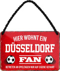 4252024203318 Schilderstore24 	Schilderstore24 Blechschilder sind perfekt als Geschenk zu Weihnachten, Geburtstage, Feiern, Partys, Grillabende, Namenstag, Feiertag, Mädelsabend, Hochzeit. Jederzeit stilvoll im Wohnzimmer, Partykeller, Garage, Praxis, Büro, Café, Hauseingang Fußball Mannschaft Verein Bolzen Ball sport liga kicken stadion freizeit ''Düsseldorf Fan''		18x12cm