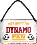 4252024203325 Schilderstore24 	Schilderstore24 Blechschilder sind perfekt als Geschenk zu Weihnachten, Geburtstage, Feiern, Partys, Grillabende, Namenstag, Feiertag, Mädelsabend, Hochzeit. Jederzeit stilvoll im Wohnzimmer, Partykeller, Garage, Praxis, Büro, Café, Hauseingang Fußball Mannschaft Verein Bolzen Ball sport liga kicken stadion freizeit ''Dynamo Fan''		18x12cm