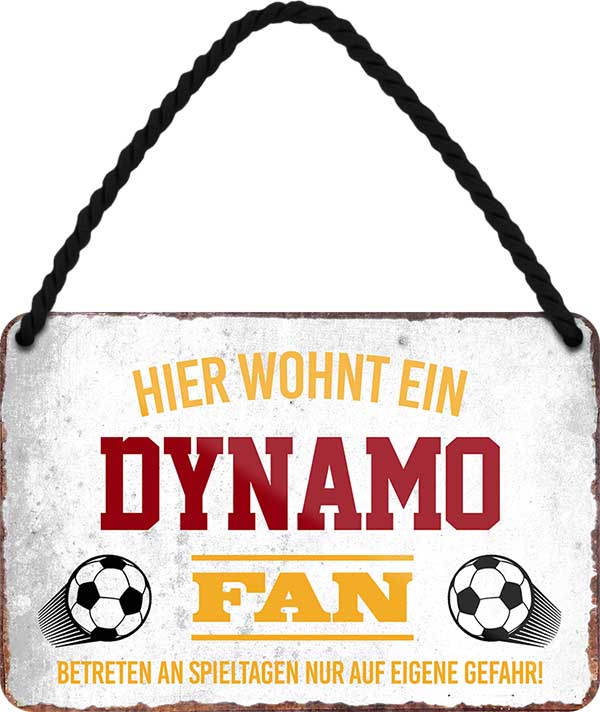 4252024203325 Schilderstore24 	Schilderstore24 Blechschilder sind perfekt als Geschenk zu Weihnachten, Geburtstage, Feiern, Partys, Grillabende, Namenstag, Feiertag, Mädelsabend, Hochzeit. Jederzeit stilvoll im Wohnzimmer, Partykeller, Garage, Praxis, Büro, Café, Hauseingang Fußball Mannschaft Verein Bolzen Ball sport liga kicken stadion freizeit ''Dynamo Fan''		18x12cm