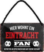 4252024203332 Schilderstore24 	Schilderstore24 Blechschilder sind perfekt als Geschenk zu Weihnachten, Geburtstage, Feiern, Partys, Grillabende, Namenstag, Feiertag, Mädelsabend, Hochzeit. Jederzeit stilvoll im Wohnzimmer, Partykeller, Garage, Praxis, Büro, Café, Hauseingang Fußball Mannschaft Verein Bolzen Ball sport liga kicken stadion freizeit ''Eintracht Fan''		18x12cm