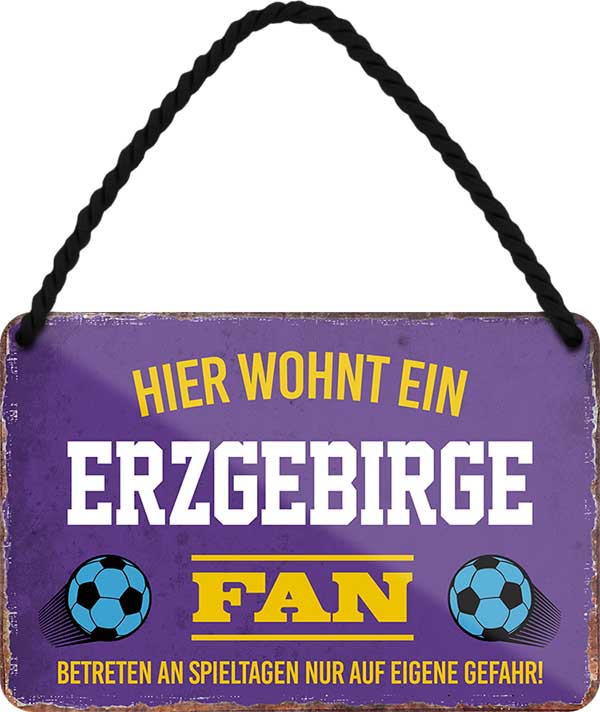 4252024203349 Schilderstore24 Schilderstore24 Blechschilder sind perfekt als Geschenk zu Weihnachten, Geburtstage, Feiern, Partys, Grillabende, Namenstag, Feiertag, Mädelsabend, Hochzeit. Jederzeit stilvoll im Wohnzimmer, Partykeller, Garage, Praxis, Büro, Café, Hauseingang Fußball Mannschaft Verein Bolzen Ball sport liga kicken stadion freizeit	 ''Erzgebirge Fan''		18x12cm
