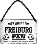 4252024203363 Schilderstore24 Schilderstore24 Blechschilder sind perfekt als Geschenk zu Weihnachten, Geburtstage, Feiern, Partys, Grillabende, Namenstag, Feiertag, Mädelsabend, Hochzeit. Jederzeit stilvoll im Wohnzimmer, Partykeller, Garage, Praxis, Büro, Café, Hauseingang Fußball Mannschaft Verein Bolzen Ball sport liga kicken stadion freizeit	 ''Freiburg Fan''		18x12cm