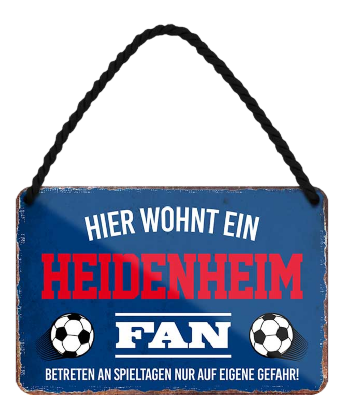 4252024203417	Schilderstore24 Blechschilder sind perfekt als Geschenk zu Weihnachten, Geburtstage, Feiern, Partys, Grillabende, Namenstag, Feiertag, Mädelsabend, Hochzeit. Jederzeit stilvoll im Wohnzimmer, Partykeller, Garage, Praxis, Büro, Café, Hauseingang Fußball Mannschaft Verein Bolzen Ball sport liga kicken stadion freizeit Schilderstore24 	 ''Heidenheim Fan''