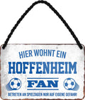 4252024203424 Schilderstore24 Schilderstore24 Blechschilder sind perfekt als Geschenk zu Weihnachten, Geburtstage, Feiern, Partys, Grillabende, Namenstag, Feiertag, Mädelsabend, Hochzeit. Jederzeit stilvoll im Wohnzimmer, Partykeller, Garage, Praxis, Büro, Café, Hauseingang Fußball Mannschaft Verein Bolzen Ball sport liga kicken stadion freizeit	 ''Hoffenheim Fan''		18x12cm