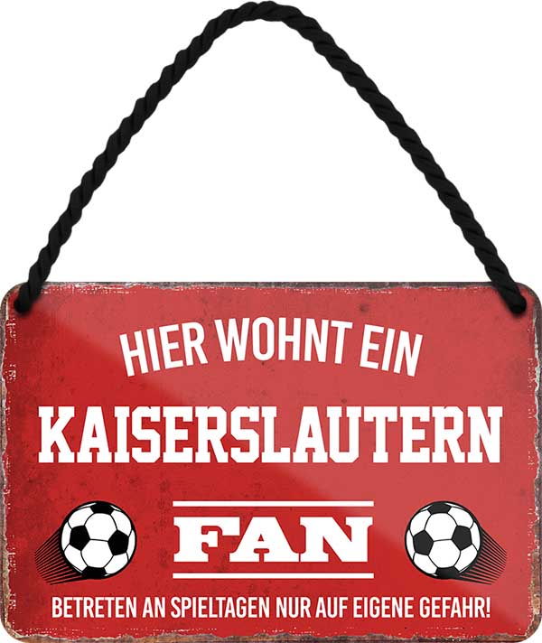 4252024203448 Schilderstore24 Schilderstore24 Blechschilder sind perfekt als Geschenk zu Weihnachten, Geburtstage, Feiern, Partys, Grillabende, Namenstag, Feiertag, Mädelsabend, Hochzeit. Jederzeit stilvoll im Wohnzimmer, Partykeller, Garage, Praxis, Büro, Café, Hauseingang Fußball Mannschaft Verein Bolzen Ball sport liga kicken stadion freizeit	 ''Kaiserlautern Fan''		18x12cm