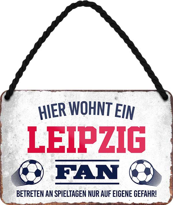 4252024203486 Schilderstore24 	Schilderstore24 Blechschilder sind perfekt als Geschenk zu Weihnachten, Geburtstage, Feiern, Partys, Grillabende, Namenstag, Feiertag, Mädelsabend, Hochzeit. Jederzeit stilvoll im Wohnzimmer, Partykeller, Garage, Praxis, Büro, Café, Hauseingang Fußball Mannschaft Verein Bolzen Ball sport liga kicken stadion freizeit ''Leipzig Fan''		18x12cm