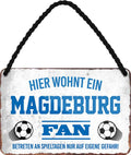 4252024203516 Schilderstore24 Schilderstore24 Blechschilder sind perfekt als Geschenk zu Weihnachten, Geburtstage, Feiern, Partys, Grillabende, Namenstag, Feiertag, Mädelsabend, Hochzeit. Jederzeit stilvoll im Wohnzimmer, Partykeller, Garage, Praxis, Büro, Café, Hauseingang Fußball Mannschaft Verein Bolzen Ball sport liga kicken stadion freizeit	 ''Magdeburg Fan''		18x12cm