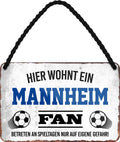 4252024203547 Schilderstore24 	Schilderstore24 Blechschilder sind perfekt als Geschenk zu Weihnachten, Geburtstage, Feiern, Partys, Grillabende, Namenstag, Feiertag, Mädelsabend, Hochzeit. Jederzeit stilvoll im Wohnzimmer, Partykeller, Garage, Praxis, Büro, Café, Hauseingang Fußball Mannschaft Verein Bolzen Ball sport liga kicken stadion freizeit ''Mannheim Fan''		18x12cm