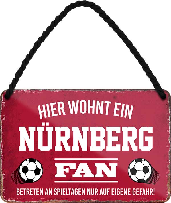 4252024203554 Schilderstore24 Schilderstore24 Blechschilder sind perfekt als Geschenk zu Weihnachten, Geburtstage, Feiern, Partys, Grillabende, Namenstag, Feiertag, Mädelsabend, Hochzeit. Jederzeit stilvoll im Wohnzimmer, Partykeller, Garage, Praxis, Büro, Café, Hauseingang Fußball Mannschaft Verein Bolzen Ball sport liga kicken stadion freizeit	 ''Nürnburg Fan''		18x12cm