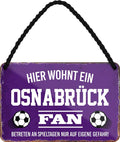 4252024203578 Schilderstore24 	Schilderstore24 Blechschilder sind perfekt als Geschenk zu Weihnachten, Geburtstage, Feiern, Partys, Grillabende, Namenstag, Feiertag, Mädelsabend, Hochzeit. Jederzeit stilvoll im Wohnzimmer, Partykeller, Garage, Praxis, Büro, Café, Hauseingang Fußball Mannschaft Verein Bolzen Ball sport liga kicken stadion freizeit ''Osnabrück Fan''		18x12cm