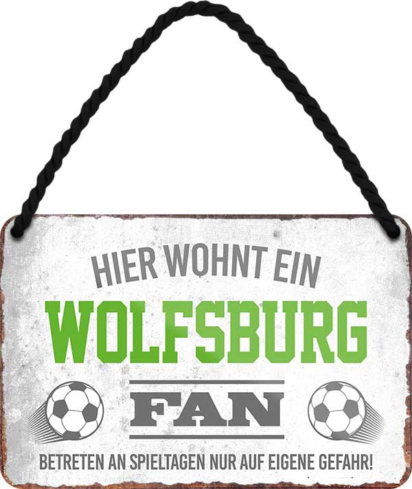 4252024203653 Schilderstore24 Schilderstore24 Blechschilder sind perfekt als Geschenk zu Weihnachten, Geburtstage, Feiern, Partys, Grillabende, Namenstag, Feiertag, Mädelsabend, Hochzeit. Jederzeit stilvoll im Wohnzimmer, Partykeller, Garage, Praxis, Büro, Café, Hauseingang Fußball Mannschaft Verein Bolzen Ball sport liga kicken stadion freizeit	 ''Wolfsburg Fan''		18x12cm