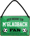 4252024203509 Schilderstore24 	Schilderstore24 Blechschilder sind perfekt als Geschenk zu Weihnachten, Geburtstage, Feiern, Partys, Grillabende, Namenstag, Feiertag, Mädelsabend, Hochzeit. Jederzeit stilvoll im Wohnzimmer, Partykeller, Garage, Praxis, Büro, Café, Hauseingang Fußball Mannschaft Verein Bolzen Ball sport liga kicken stadion freizeit ''M´Gladbach Fan''		18x12cm