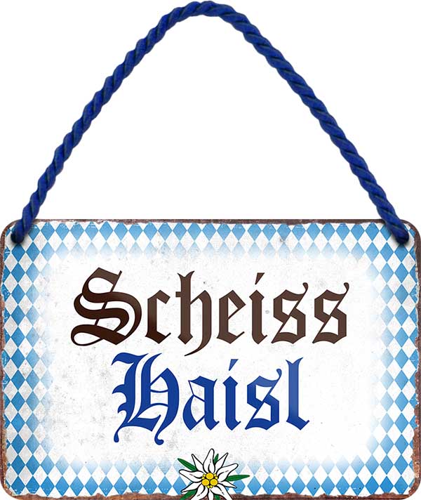 4252024201574 Schilderstore24 	Schilderstore24 Blechschilder sind perfekt als Geschenk zu Weihnachten, Geburtstage, Feiern, Partys, Grillabende, Namenstag, Feiertag, Mädelsabend, Hochzeit. Jederzeit stilvoll im Wohnzimmer, Partykeller, Garage, Praxis, Büro, Café, Hauseingang Sachse Bayern Schwäbisch Alm bayrisch sprache kultur tradition ''Bayrisch scheiss haus''		18x12cm