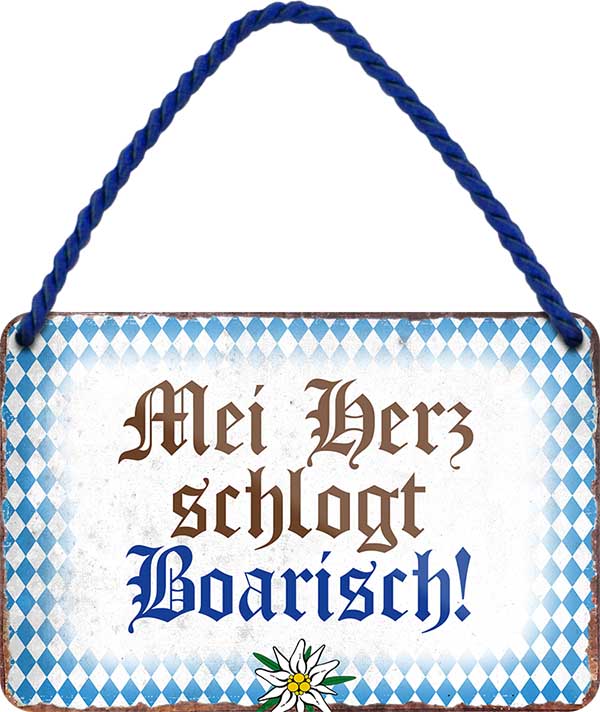 4252024201871 Schilderstore24 Schilderstore24 Blechschilder sind perfekt als Geschenk zu Weihnachten, Geburtstage, Feiern, Partys, Grillabende, Namenstag, Feiertag, Mädelsabend, Hochzeit. Jederzeit stilvoll im Wohnzimmer, Partykeller, Garage, Praxis, Büro, Café, Hauseingang Sachse Bayern Schwäbisch Alm bayrisch sprache kultur tradition	 ''mei herz schlägt boarisch''		18x12cm