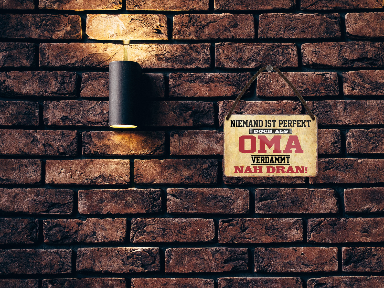 Blechschild ''Niemand ist Perfekt Oma'' 18x12cm