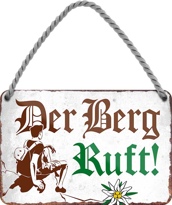 4252024228823 Schilderstore24 	Schilderstore24 Blechschilder sind perfekt als Geschenk zu Weihnachten, Geburtstage, Feiern, Partys, Grillabende, Namenstag, Feiertag, Mädelsabend, Hochzeit. Jederzeit stilvoll im Wohnzimmer, Partykeller, Garage, Praxis, Büro, Café, Hauseingang Berge Reisen Wandern Outdoor Natur Urlaub sehenswürdigkeiten tal freizeit sport ''Der Berg ruft (sitzender Wanderer)''		18x12cm