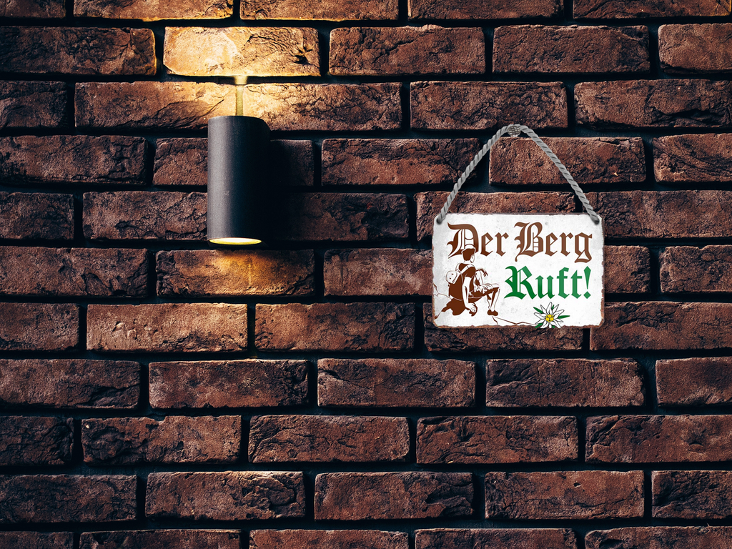 Blechschild ''Der Berg ruft'' 18x12cm
