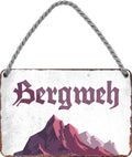 4252024202045 Schilderstore24 	Schilderstore24 Blechschilder sind perfekt als Geschenk zu Weihnachten, Geburtstage, Feiern, Partys, Grillabende, Namenstag, Feiertag, Mädelsabend, Hochzeit. Jederzeit stilvoll im Wohnzimmer, Partykeller, Garage, Praxis, Büro, Café, Hauseingang Berge Reisen Wandern Outdoor Natur Urlaub sehenswürdigkeiten tal freizeit sport ''Bergweh (weißer Hintergrund, Berg unten)''		18x12cm