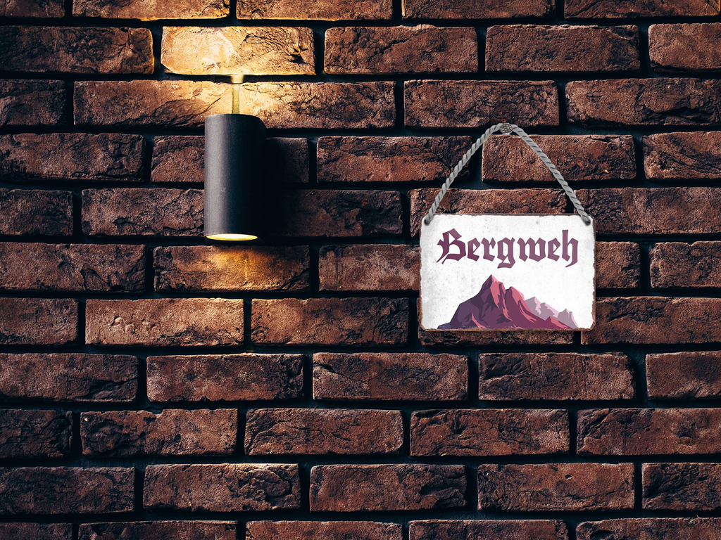 Blechschild ''Bergweh'' 18x12cm