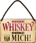 4252024200645 Schilderstore24 Schilderstore24 Blechschilder sind perfekt als Geschenk zu Weihnachten, Geburtstage, Feiern, Partys, Grillabende, Namenstag, Feiertag, Mädelsabend, Hochzeit. Jederzeit stilvoll im Wohnzimmer, Partykeller, Garage, Praxis, Büro, Café, Hauseingang Alkohol Cocktail Bier Sekt Getränk Bier Alkohol schnaps promille tequila   	 ''ohne whiskey ohne mich''		18x12cm