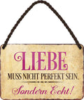 4252024208238 Schilderstore24 	Schilderstore24 Blechschilder sind perfekt als Geschenk zu Weihnachten, Geburtstage, Feiern, Partys, Grillabende, Namenstag, Feiertag, Mädelsabend, Hochzeit. Jederzeit stilvoll im Wohnzimmer, Partykeller, Garage, Praxis, Büro, Café, Hauseingang Sex Anzüglich Zweideutig Romantik Brüste sinnlich schnulzig romantisch versaut pinup ''Liebe muss nicht perfekt sein. sondern echt''		18x12cm