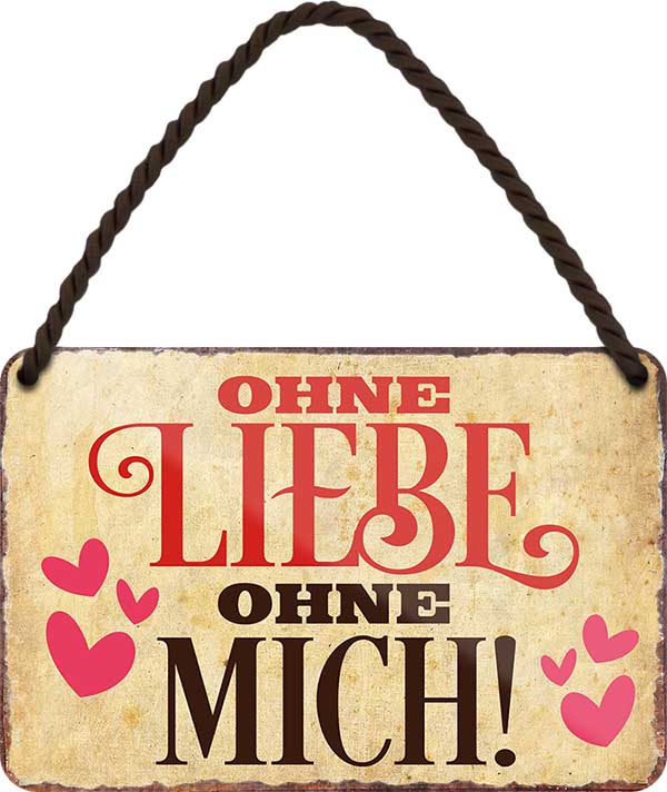 4252024208252 Schilderstore24 	Schilderstore24 Blechschilder sind perfekt als Geschenk zu Weihnachten, Geburtstage, Feiern, Partys, Grillabende, Namenstag, Feiertag, Mädelsabend, Hochzeit. Jederzeit stilvoll im Wohnzimmer, Partykeller, Garage, Praxis, Büro, Café, Hauseingang Sex Anzüglich Zweideutig Romantik Brüste sinnlich schnulzig romantisch versaut pinup ''Ohne Liebe ohne mich''		18x12cm