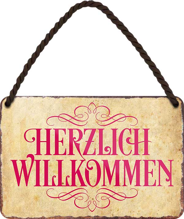 4252024209037 Schilderstore24 	Schilderstore24 Blechschilder sind perfekt als Geschenk zu Weihnachten, Geburtstage, Feiern, Partys, Grillabende, Namenstag, Feiertag, Mädelsabend, Hochzeit. Jederzeit stilvoll im Wohnzimmer, Partykeller, Garage, Praxis, Büro, Café, Hauseingang Zuhause WC Open Closed Badezimmer toilette scheißhaus putzen haushalt heim ''Herzlich Willkommen''		18x12cm