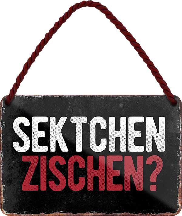 4252024200683 Schilderstore24 	Schilderstore24 Blechschilder sind perfekt als Geschenk zu Weihnachten, Geburtstage, Feiern, Partys, Grillabende, Namenstag, Feiertag, Mädelsabend, Hochzeit. Jederzeit stilvoll im Wohnzimmer, Partykeller, Garage, Praxis, Büro, Café, Hauseingang Alkohol Cocktail Bier Sekt Getränk Bier Alkohol schnaps promille tequila    ''Sektchen zischen''		18x12cm