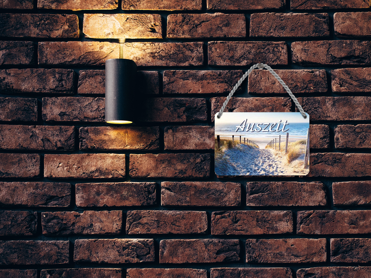 Tin sign "time out (sandy road to the sea)" 18x12cm