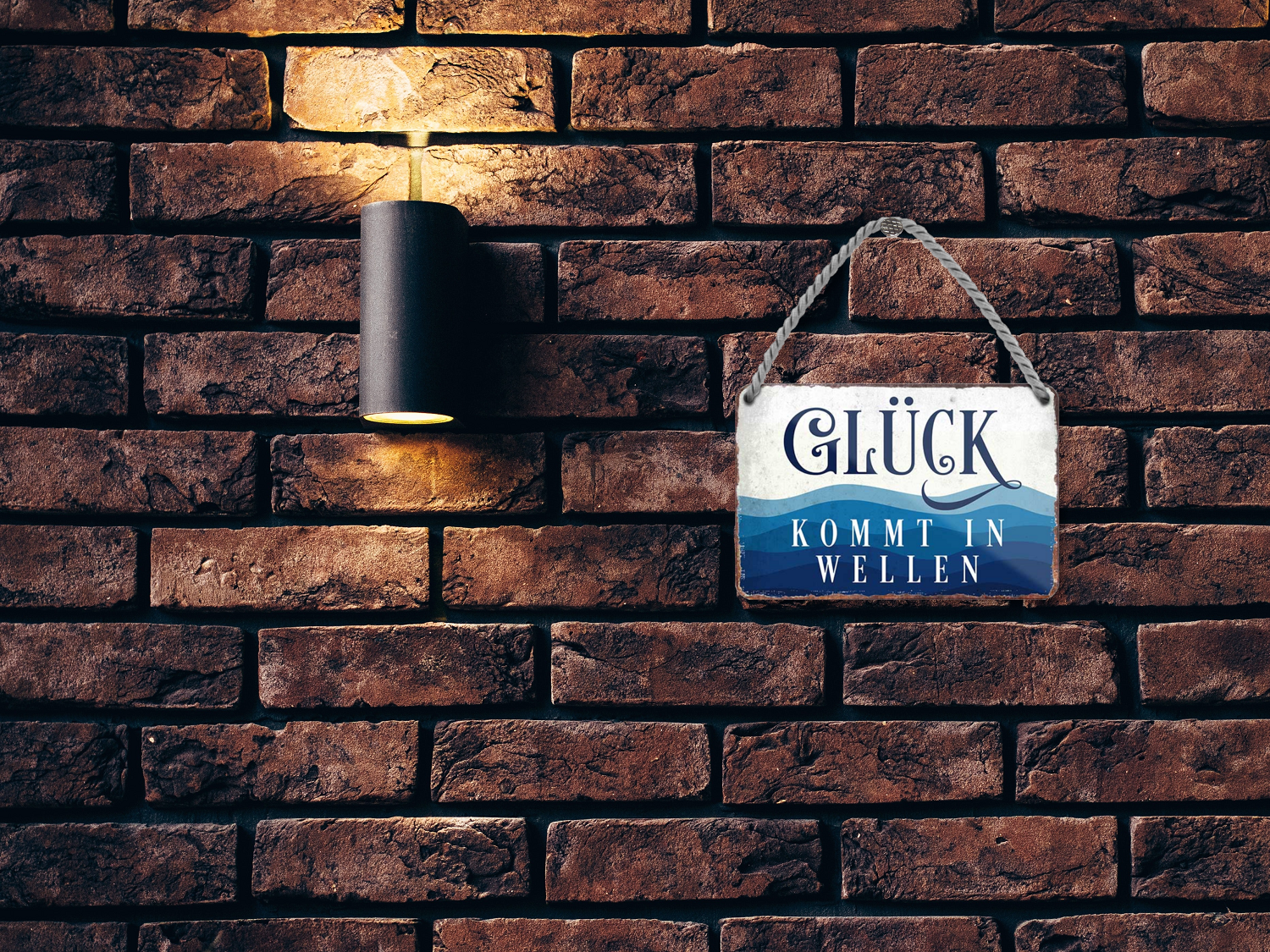 Blechschild ''Glück kommt in Wellen'' 18x12cm