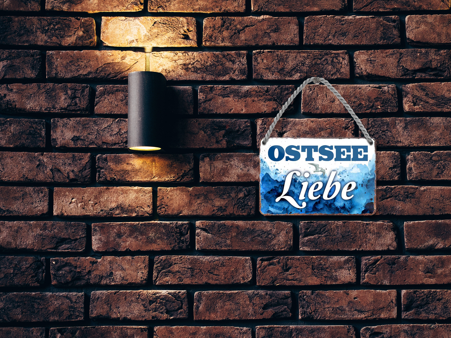 Blechschild ''Ostsee Liebe (blau weiß)'' 18x12cm