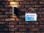 Blechschild ''Stressfreie Zone (blau weiß)'' 18x12cm