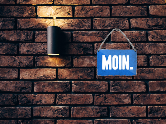 Tin sign "MOIN." 18x12cm