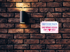 Tin sign "Memories are hot-water bottles for the heart" 18x12cm