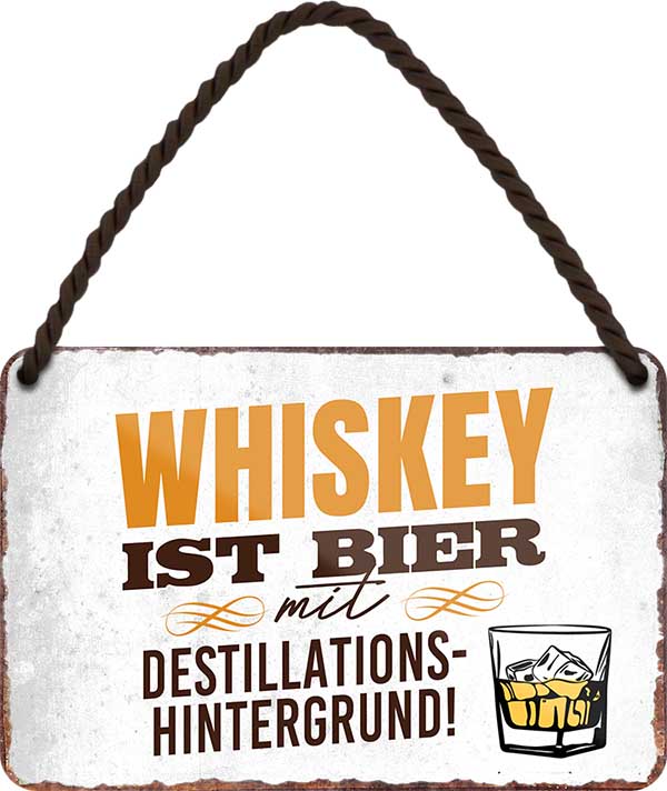 4252024200843 Schilderstore24 Schilderstore24 Blechschilder sind perfekt als Geschenk zu Weihnachten, Geburtstage, Feiern, Partys, Grillabende, Namenstag, Feiertag, Mädelsabend, Hochzeit. Jederzeit stilvoll im Wohnzimmer, Partykeller, Garage, Praxis, Büro, Café, Hauseingang Alkohol Cocktail Bier Sekt Getränk Bier Alkohol schnaps promille tequila   	 ''Whiskey ist Bier mit Destillationshintergrund''		18x12cm