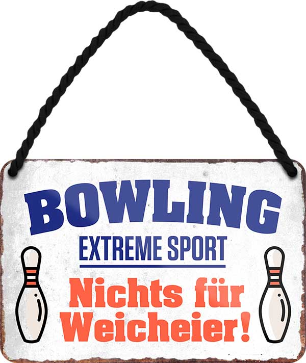4252024208306 Schilderstore24 	Schilderstore24 Blechschilder sind perfekt als Geschenk zu Weihnachten, Geburtstage, Feiern, Partys, Grillabende, Namenstag, Feiertag, Mädelsabend, Hochzeit. Jederzeit stilvoll im Wohnzimmer, Partykeller, Garage, Praxis, Büro, Café, Hauseingang Freizeit Sport Ballsport Aktivitäten bowling dart kegeln biken rad hobby ''Bowling extreme sport. Nichts für Weicheier''		18x12cm