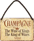 4252024200157 Schilderstore24 Schilderstore24 Blechschilder sind perfekt als Geschenk zu Weihnachten, Geburtstage, Feiern, Partys, Grillabende, Namenstag, Feiertag, Mädelsabend, Hochzeit. Jederzeit stilvoll im Wohnzimmer, Partykeller, Garage, Praxis, Büro, Café, Hauseingang Alkohol Cocktail Bier Sekt Getränk Bier Alkohol schnaps promille tequila   	 ''Champagne. The Wine of Kings''		18x12cm