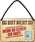 4252024200256 Schilderstore24 Schilderstore24 Blechschilder sind perfekt als Geschenk zu Weihnachten, Geburtstage, Feiern, Partys, Grillabende, Namenstag, Feiertag, Mädelsabend, Hochzeit. Jederzeit stilvoll im Wohnzimmer, Partykeller, Garage, Praxis, Büro, Café, Hauseingang Alkohol Cocktail Bier Sekt Getränk Bier Alkohol schnaps promille tequila   	 ''Du bist nicht du, wenn du keinen Gin hast''		18x12cm